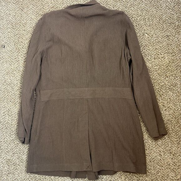 J. Jill Linen /Rayon 2 Pce Set Jacket & Pants in M 10 Brown Seersucker Lagenlook - Picture 8 of 16